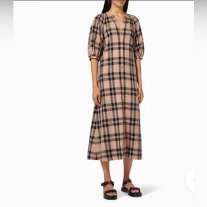 Staud Vincent Plaid Midi Dress